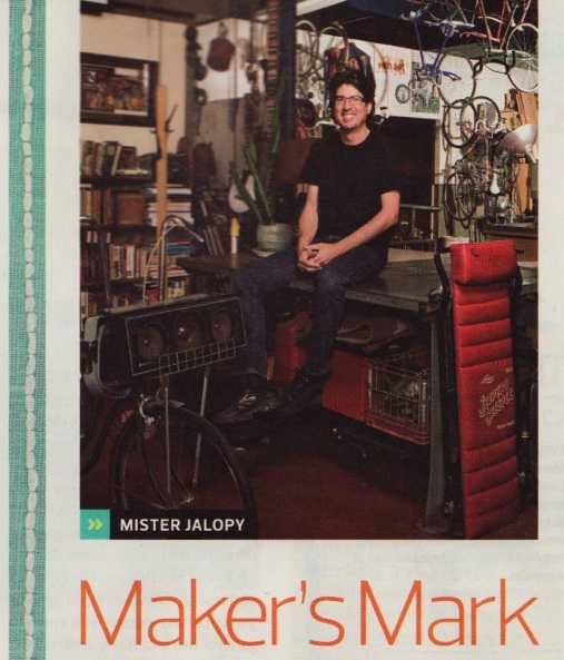 Mr. Jalopy featured in "Maker's Mark" in the Dec. 2009 issue of LA Magazine.