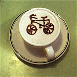 Bicycle Themed Latte